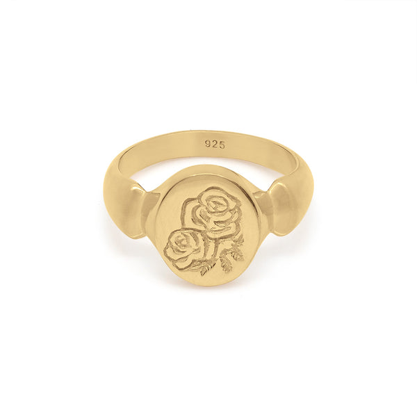 Sami Rose Signet Ring: Gold Vermeil