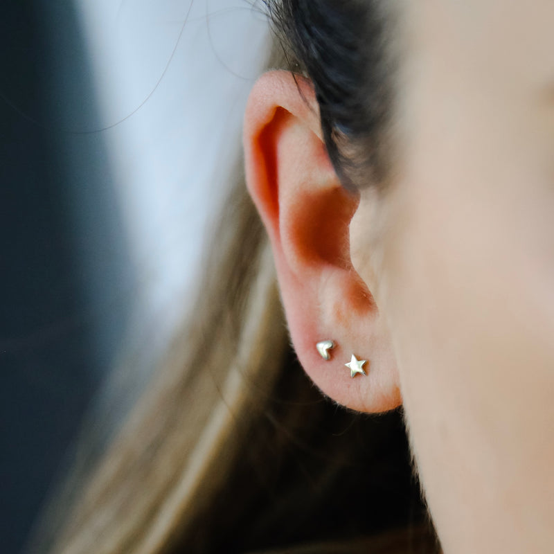 Silver Oh My Heart Stud