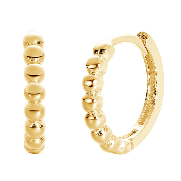 Gold Dot Huggie Hoops