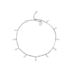 Silver Pearl Charm Bracelet