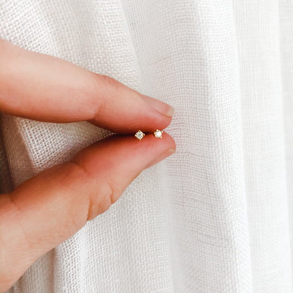 Silver Tiny Moissanite Studs
