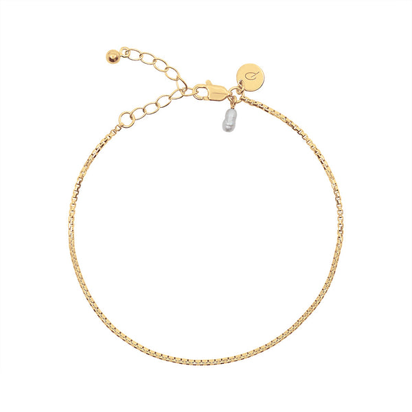 Gold Box Chain Bracelet